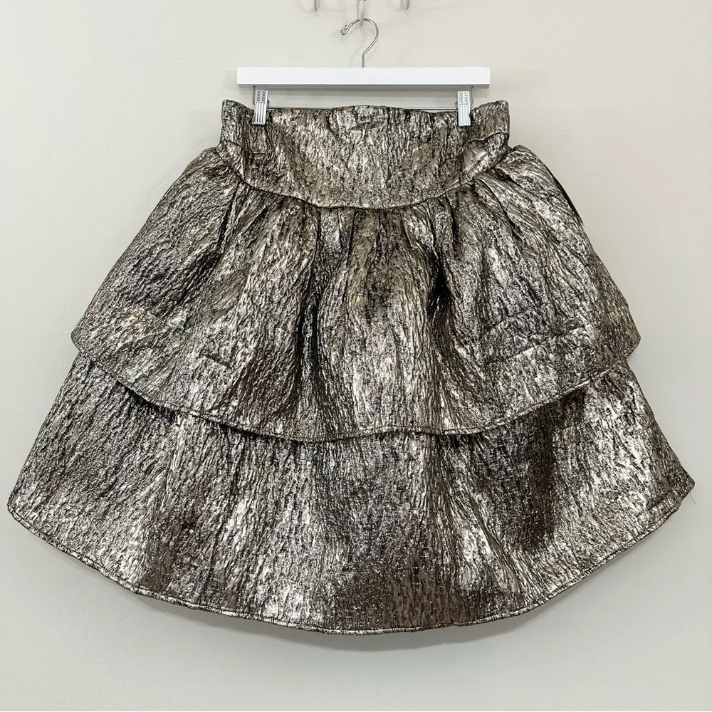 Amylynn Sara Strapless Brocade Ruffle Mini Dress - Picture 6 of 16